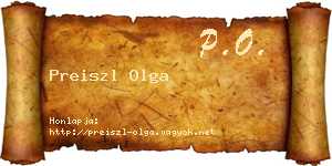 Preiszl Olga névjegykártya