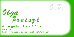 olga preiszl business card